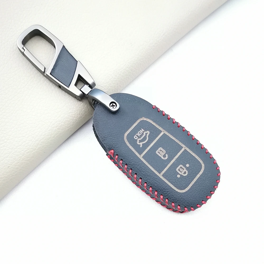 Portachiavi In Pelle Per Auto Per Hyundai Elantra Gt Kona 2018 2019 Santa Fe Veloster Smart Remote Key Pouch Accessori Auto
