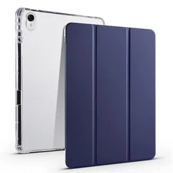Premium Tablet Case with Pencil Holder - Soft Back Stand Cover for Matepad Air 12 2024 (Dark blue)