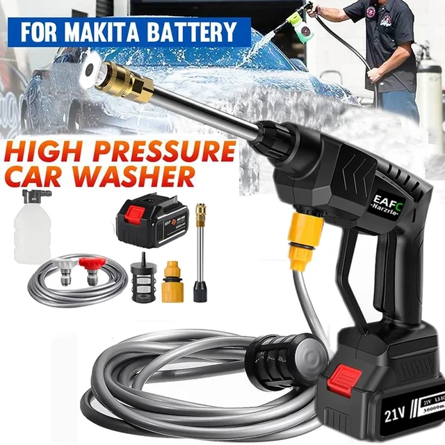 60BAR 30000mAh Cordless High Pressure Car Washer Car Wash Spray Water Gun  Car Water Cleaning Machine for Makita 18V Battery - AliExpress