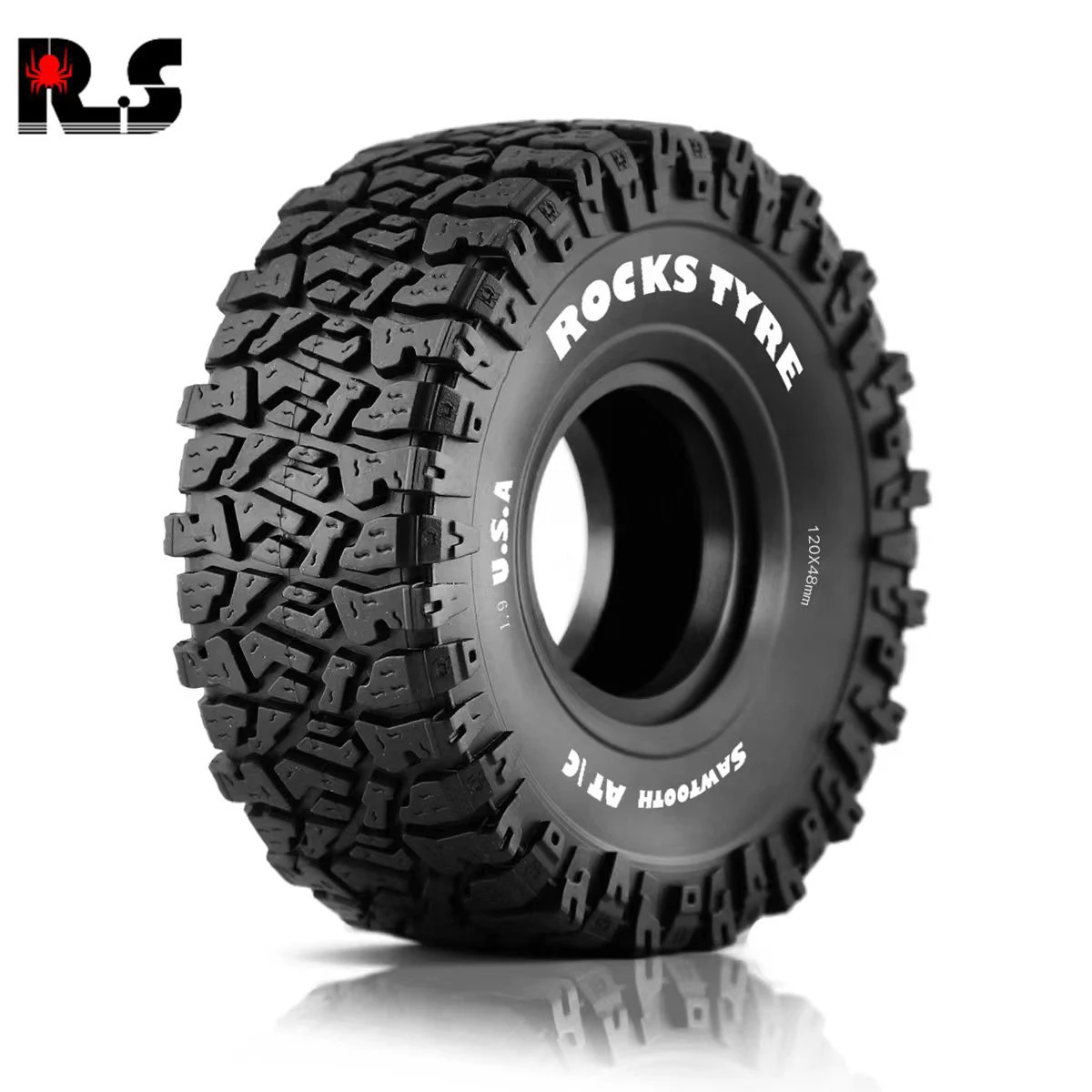 

1.9 Inch Rubber Tyre 120mm For 1/10 Rc Crawler Car Trax Trx4 Axial Scx10 Wraith Scx10 Yikong Rgt Wrangler 1.9 Wheel
