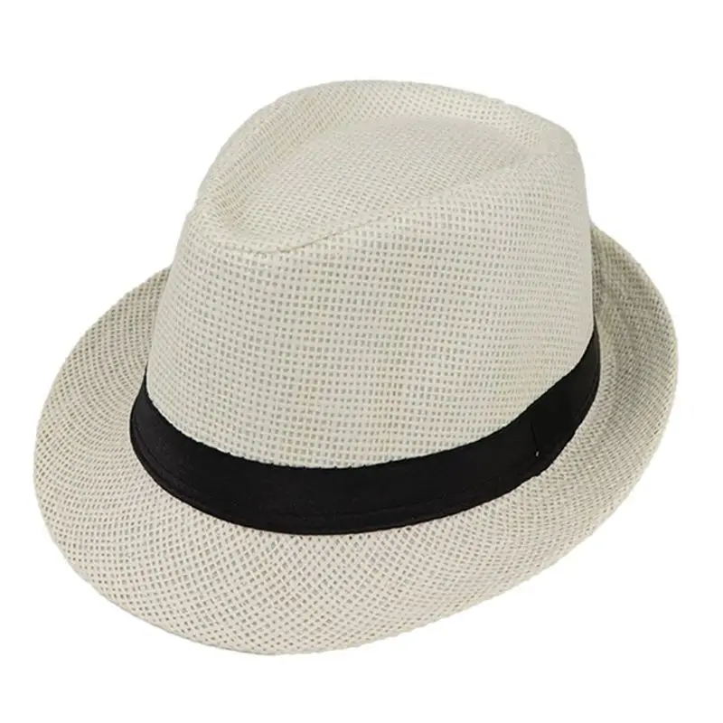 Sombrero de paja de playa para niños, gorro de Jazz, panamá, Trilby,  Fedora, gángster, transpirable, para exteriores, 2023 - AliExpress