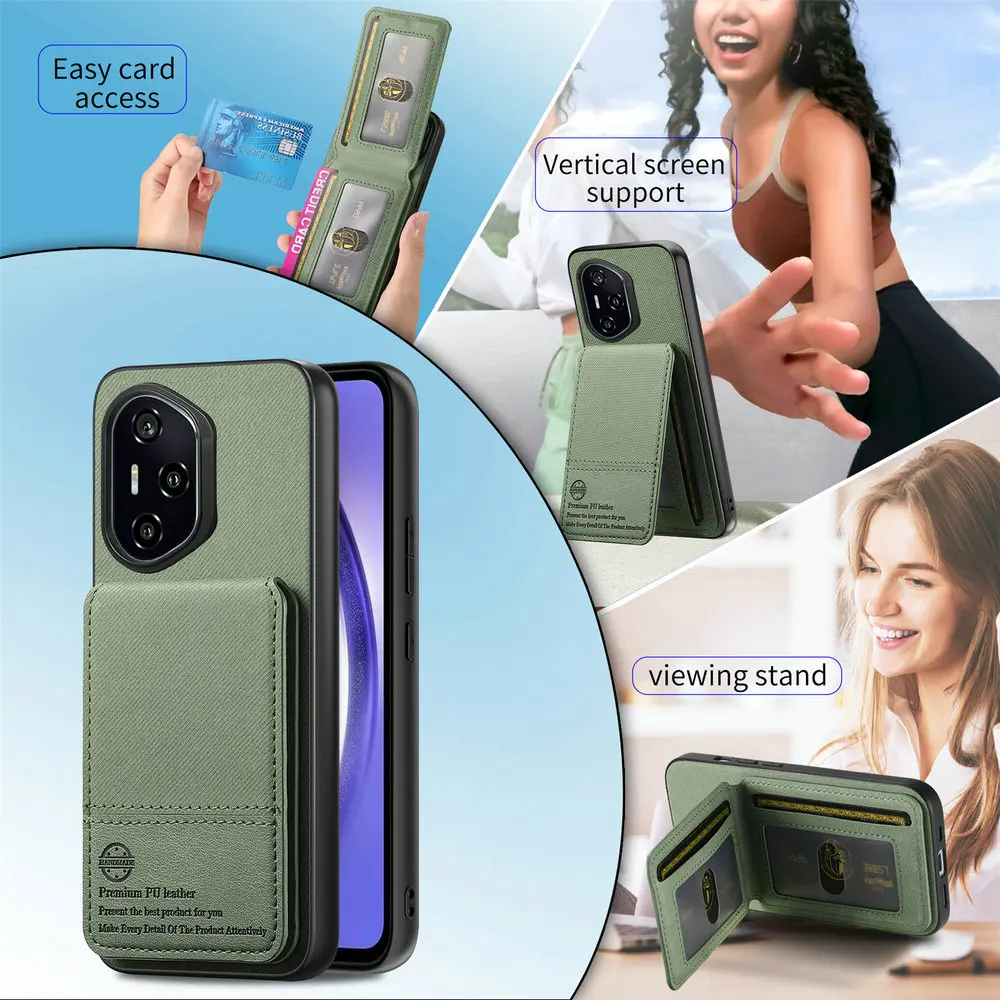 Luxury RFID Leather Card Holder Stand Case - Premium Back Cover