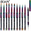 BQAN  Rainbow Liner Nail Brush Nail Art Brush Line Painting Brushes Crystal Acrylic Thin Liner Drawing Pen Manicure Tools UV Gel 5