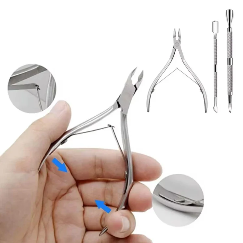 Remover Kit Cutter Scissor Cuticle Clipper Pusher Stainless Steel Nail Art Dead Skin Manicure Pedicure Tools Nails Set