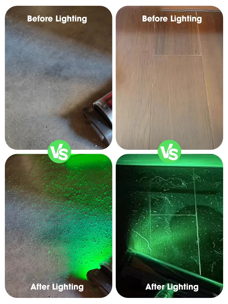 Vacuum čistič laser světel prach displej LED lampa prach jasno viditelné pod  lehký univerzální vacuum čistič částí