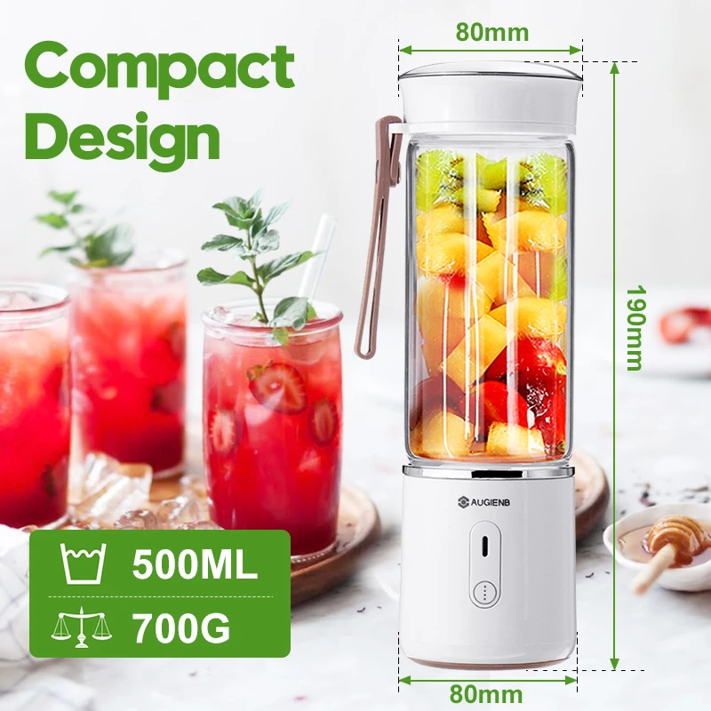 500ml Portable Juicer,electric Fruit Juicer Glass Smoothie Maker Usb