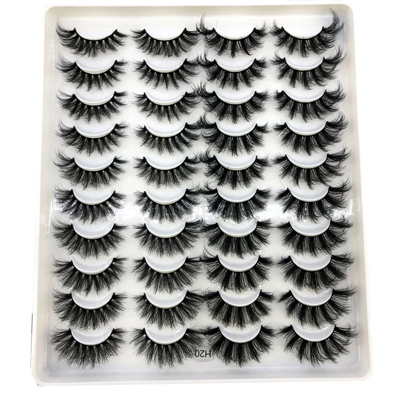20 Pairs 3D Faux Mink Lashes Natural False Eyelashes Dramatic Fluffy Soft Wispy Volume Cross Reusable Eyelash MaKeup Tools