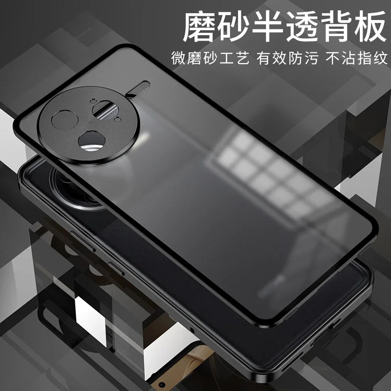 Luxury Aluminum Alloy Bumper Frame Magnet Metal Back Cover Phone Case