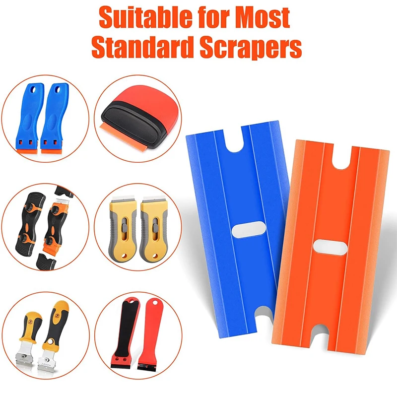 Car Sticker Remover 100Pcs Car Wrap Sticker Squeegee Label Clean Razor Glue Remover Window Glass Clean Scraper Double Edged Plastic Razor Blade