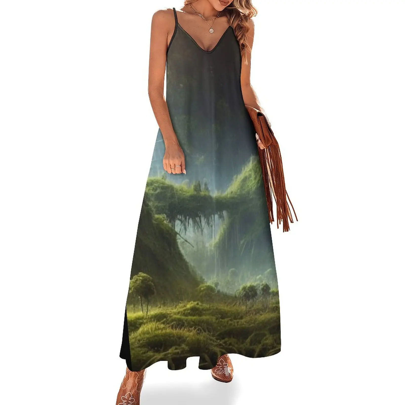 

Overgrown planet Sleeveless Dress women's elegant loose dresses evening dresses women