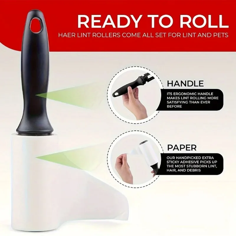 Lint Remover Pet Hair Remover Lint Roller 40/60pcs Disposable Tear Sticky Roller Pet Drum Type Hair Cleaning Clothes Hair Removal Brush Dust Removal Brush