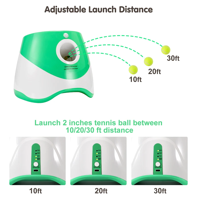 

Dog Throw Device Training Pet 3M 6M 9m Section Emission with 3 Balls Dog Toys Dog Tennis Launcher Automatic Pet Ball