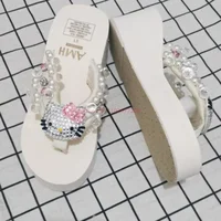 Sanrio Y2k Hello Kitty Soft Flip Flop Sandals Beach Slides Shoes Women Cute Casual High Platform Slipper Ladies Summer Slippers - Image 6