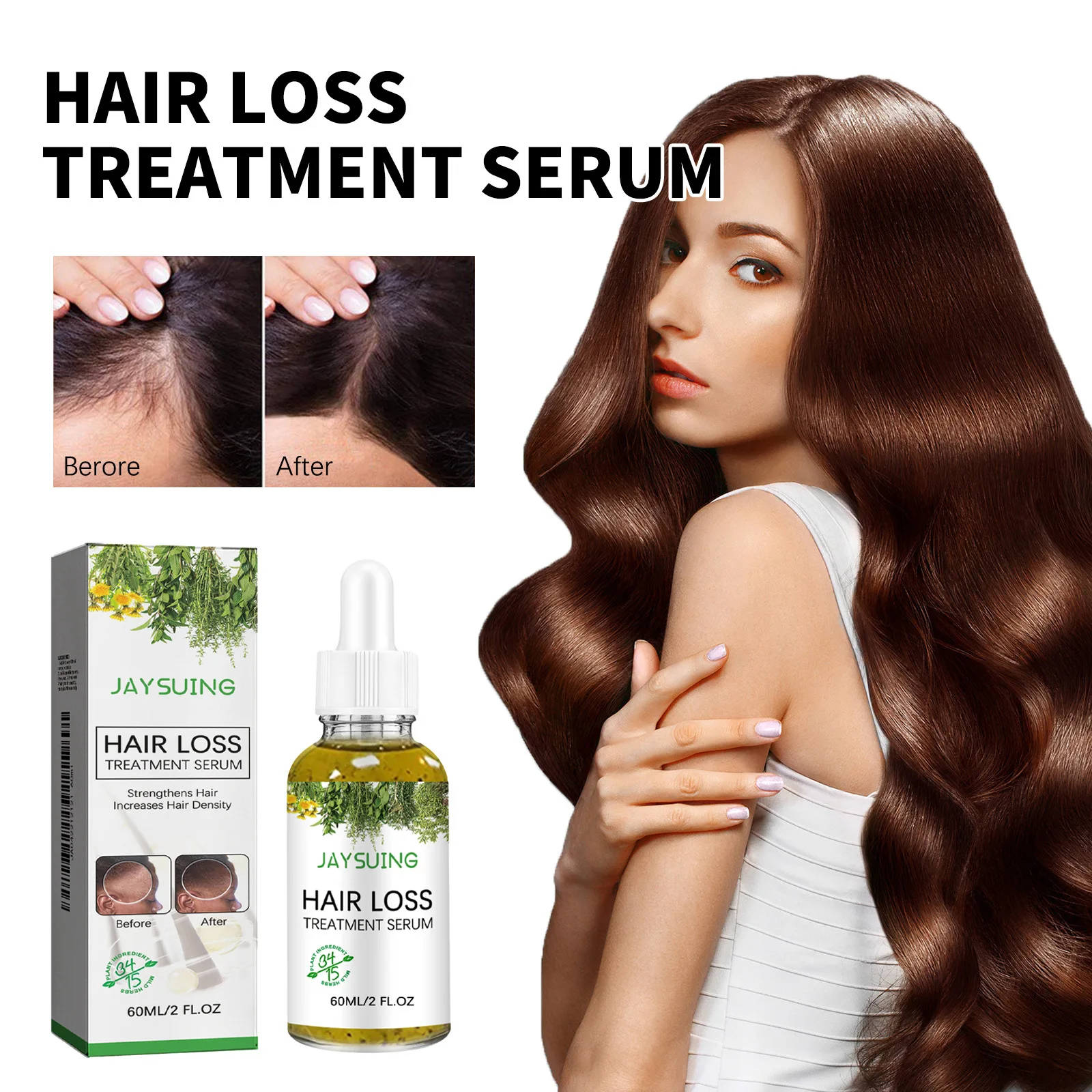 Description Picture 4 of itemJaysuing Hair Growth Essential Oil Scalp Enhancer Fuller Smooth Nourishing Anti-Frizz Prevent Hair Loss Baldness Deep Root Care