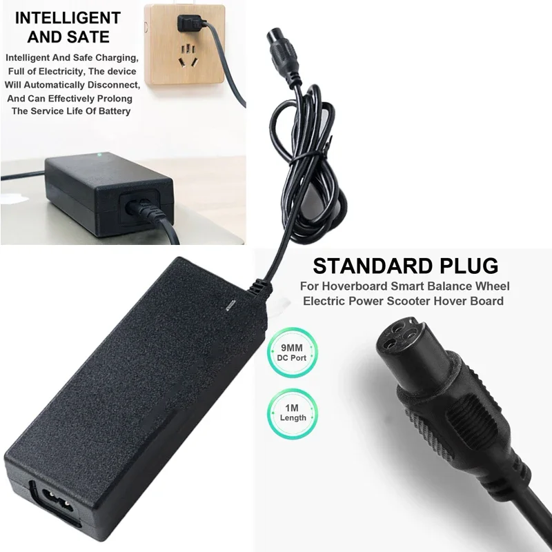 EU Plug 42V 2A Electric Scooter Battery Charger for Two Wheel