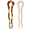 2 Pcs Hairpin Bun Sticks French Pins Dense for Occasions Shaped Acetate Sheet Decoration 4