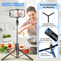 F15 Selfie Stick Tripod with Bluetooth Remote, 6-Section Extendable Pole, 360° Rotation, Fill Light Option, for Phone Vlog - Image 5