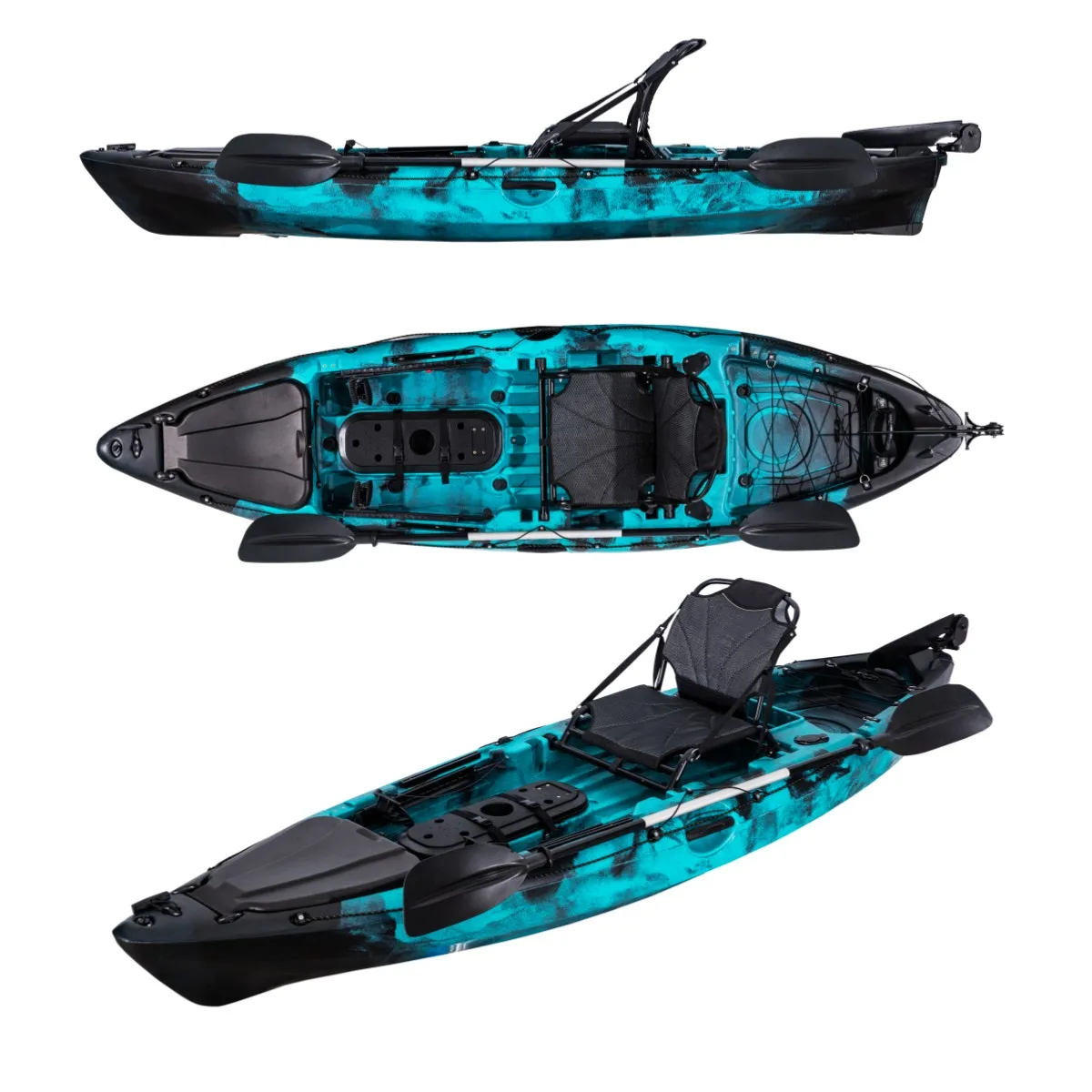 Single Seat Sit-On-Top Fishing Kayak with Paddle 1