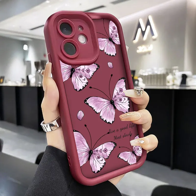 Vibrant Butterfly Soft Silicone Shockproof Phone Case Cover