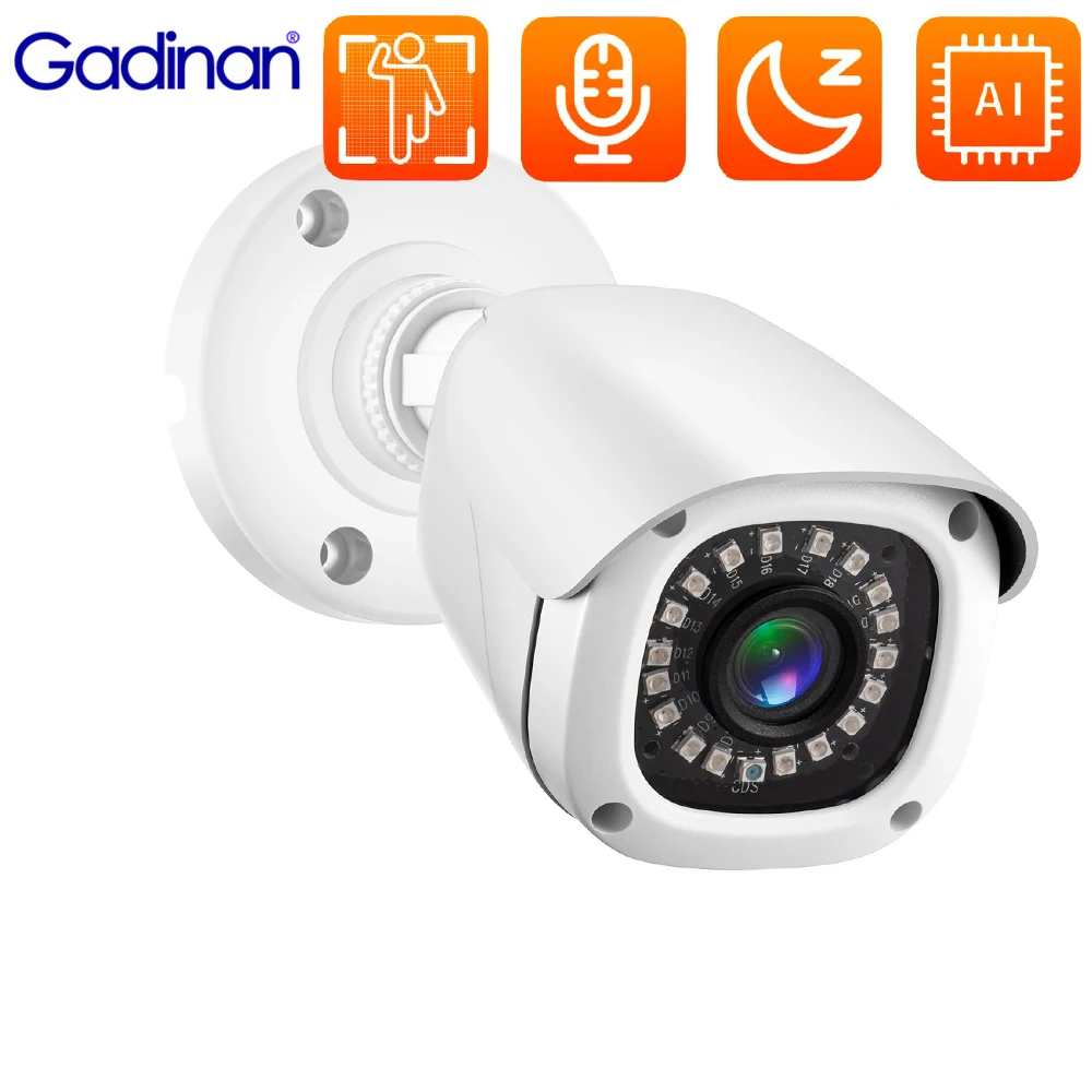 

Gadinan HD 8MP 5MP 4MP IP Camera Night Vision Outdoor Waterproof One Way Audio Face Detection IR LED P2P POE Bullet CCTV Camera