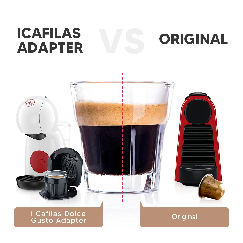 Icafilas Vipcoffee Adaptador Dolce Gusto Adaptador de cápsulas reutilizables  con accesorios para cafetera Genio S Piccolo