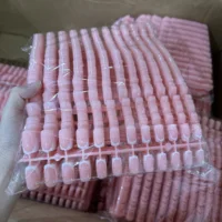 120Pcs Short Square Coffin French Fake Nails Glossy Pink Full Cover Wearable Press on Nails Wearable Acrylic Fake Nails Tips # 2
