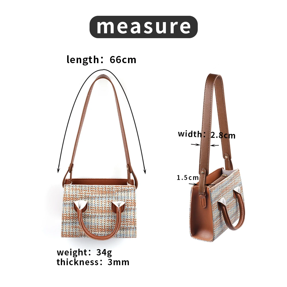 Litchi Pattern Leather Bags Strap Adjustable Replacement Crossbody Handle Strap Gold Hardware for Handbag Diy Bag Accessories