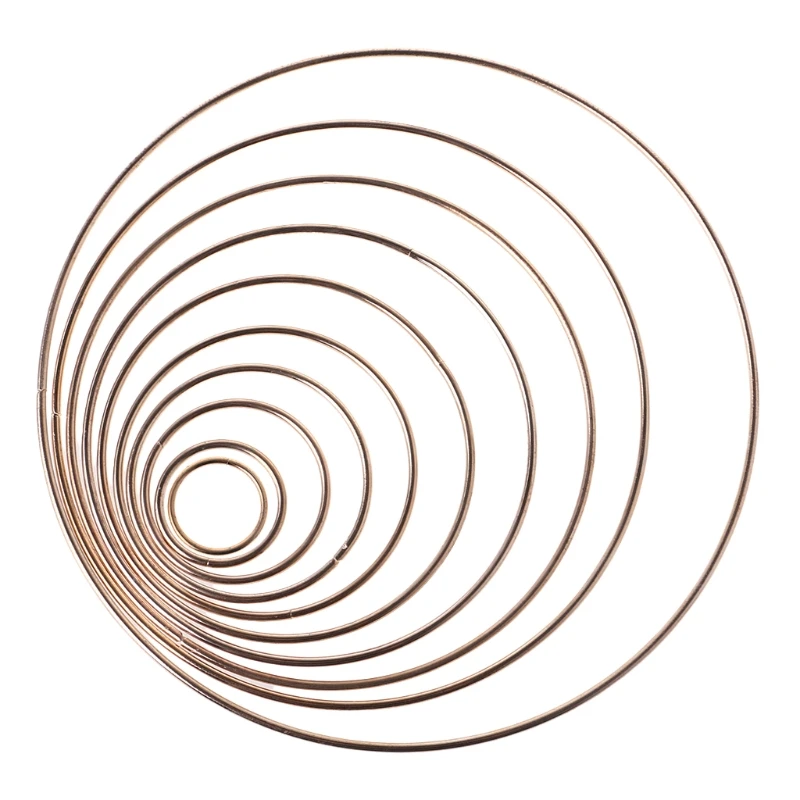 

Round Ring Gold Plating Round Shaped Wire Wreath Macrame Frames for Independence Day Making Supply