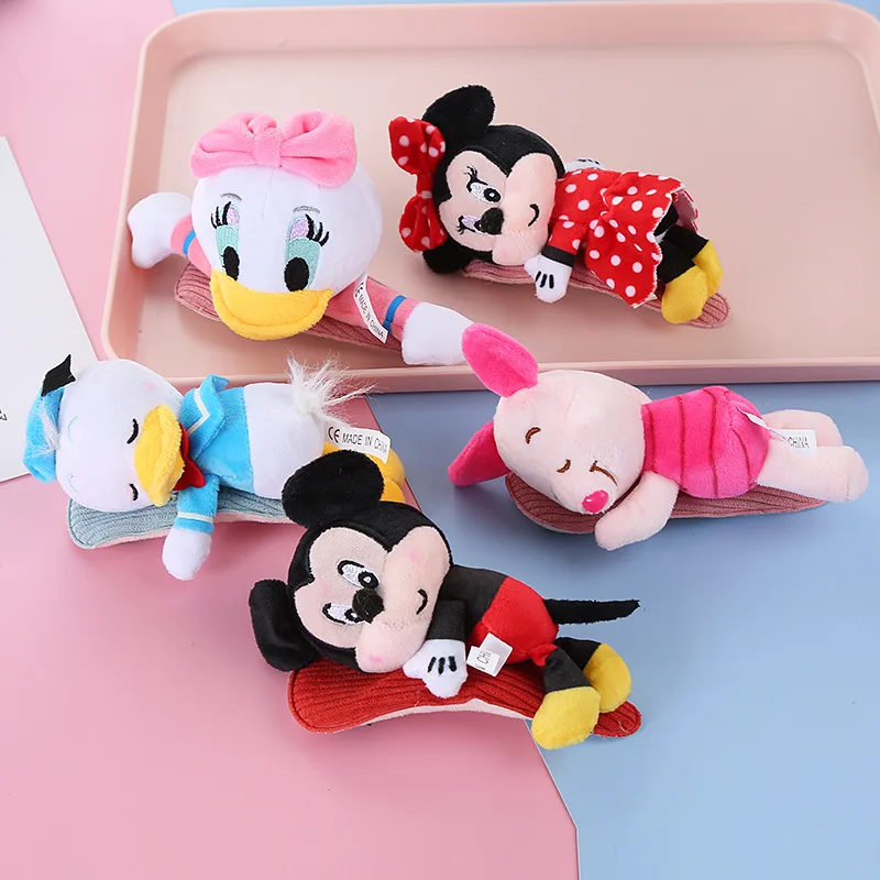 

Disney Kawaii Anime Figure Stitch Mickey Clip Hairpin Plush Hair Accessories Cartoon stitch Cute Kids Girls Gift Plush Toy