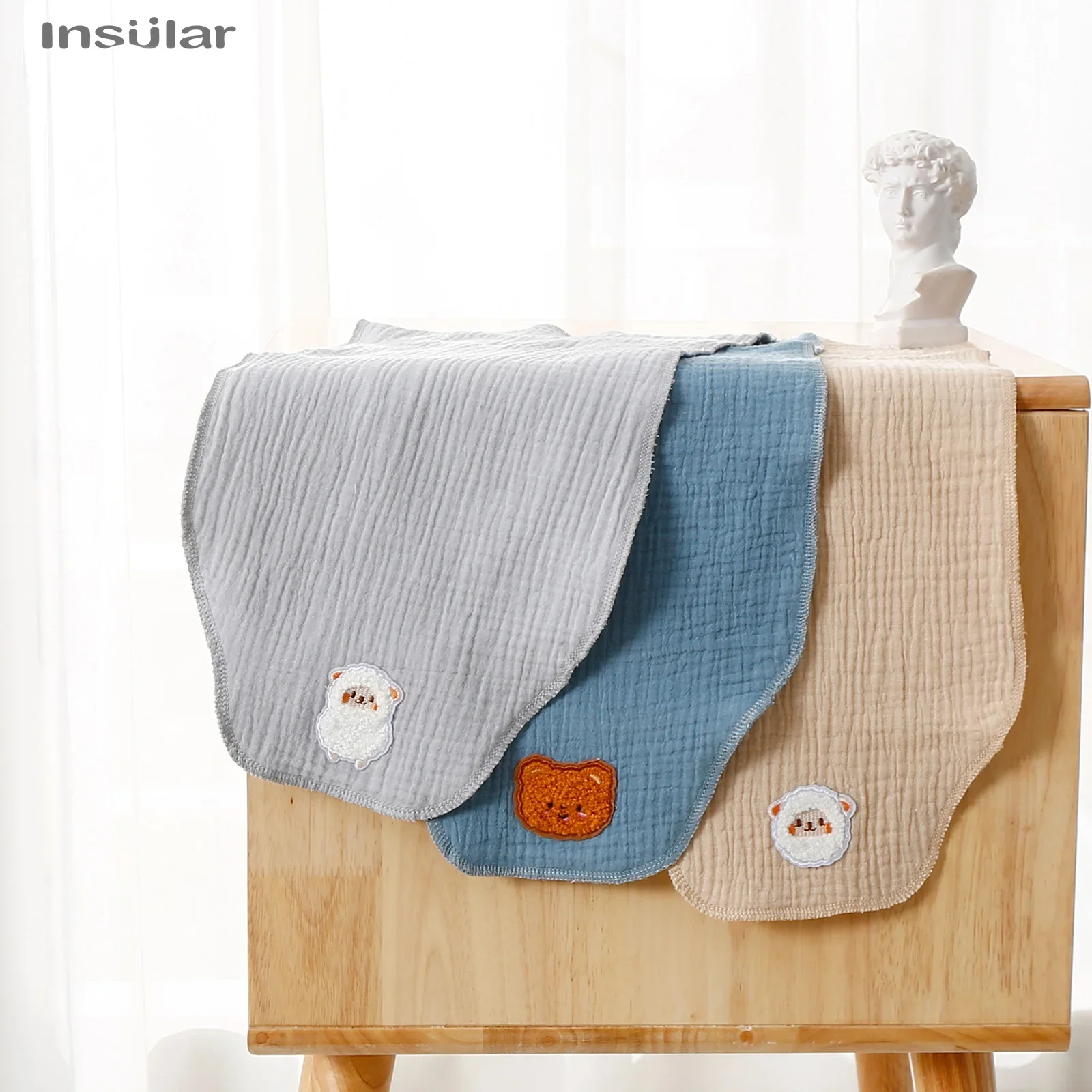 4 Layers Muslin Baby Sweat Towel Gauze Wipe Sweat Back Cotton Baby Stuff Kids Security Perspiration Absorption Infant Wash Cloth