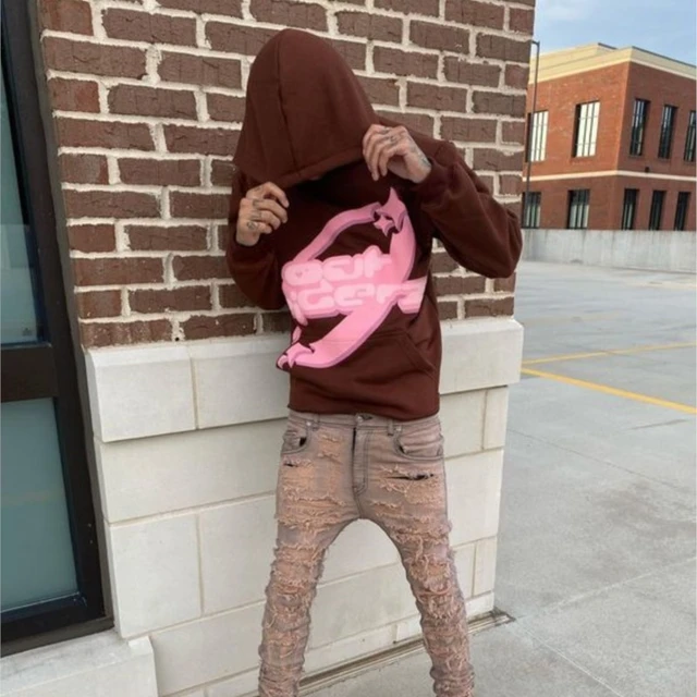 Punk Streetwear Sweatshirts Vintage Brown Long Sleeve Sweatshirts Gothic  Loose Hoodie Y2k Clothes Oversized Jackets Top Grunge - Hoodies u0026  Sweatshirts - AliExpress