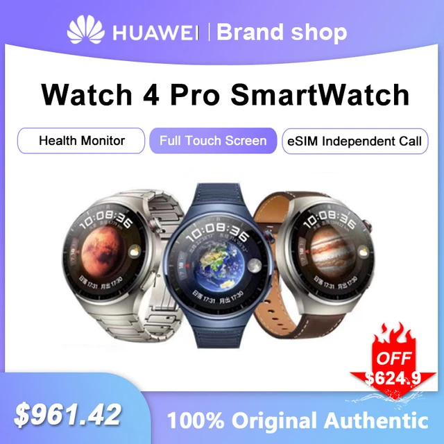 HUAWEI Watch 4 Pro, Space-Class Titanium Alloy Case & Spherical Sapphire  Crystal, Titanium Strap, 7-Parameter Quick Health Check, eSIM Mobile  Telephon