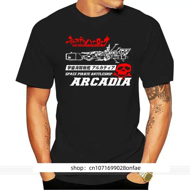 Футболка мужская летняя хлопковая, Albator Captain Harlock Space ARCADIA, Размеры S M L XL 2XL 3XL, европейские размеры