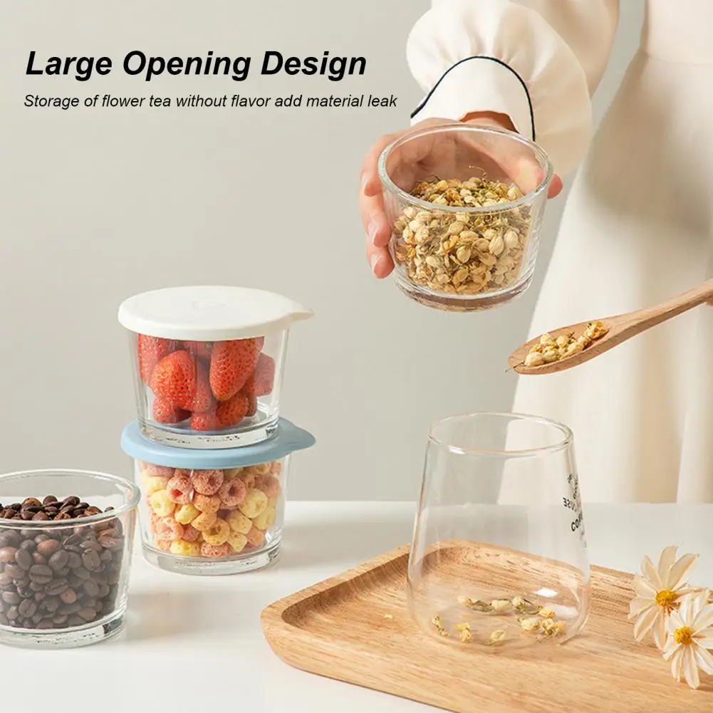 260ML Food Container Airtight Lid Strong Sealing Stackable BPA Free Multipurpose Clear Glass Food Preservation Container Kitchen