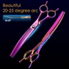 Fenice Professional JP440c 7 inch High quality Pet dog Grooming Scissors Curved thinning Shears Chunker Thinner Scissors 5