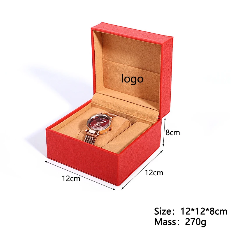 Pu Flip Single Watch Case Packing Box Jewelry Storage Watch Organizer Boxes Large Volume