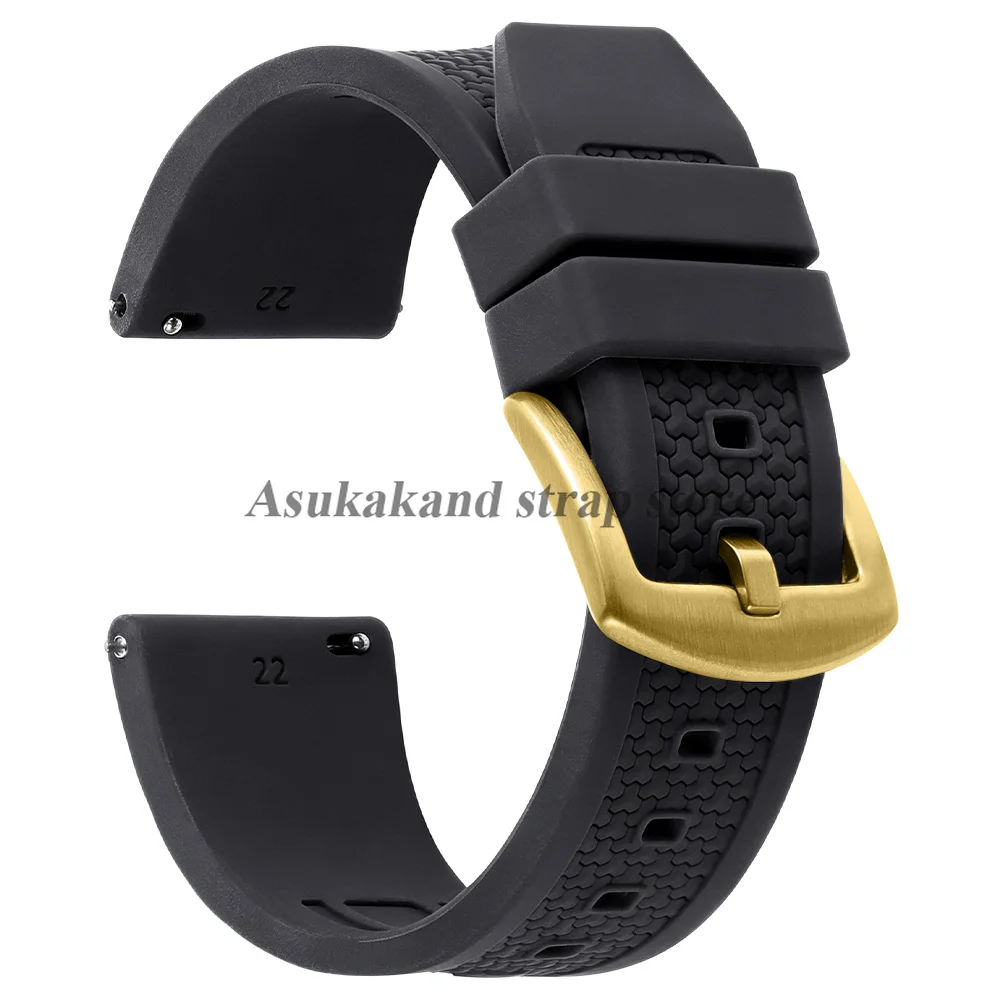 Enhanced Silicone Sport Watch Band with Quick Release - Men's Rubber Bracelet