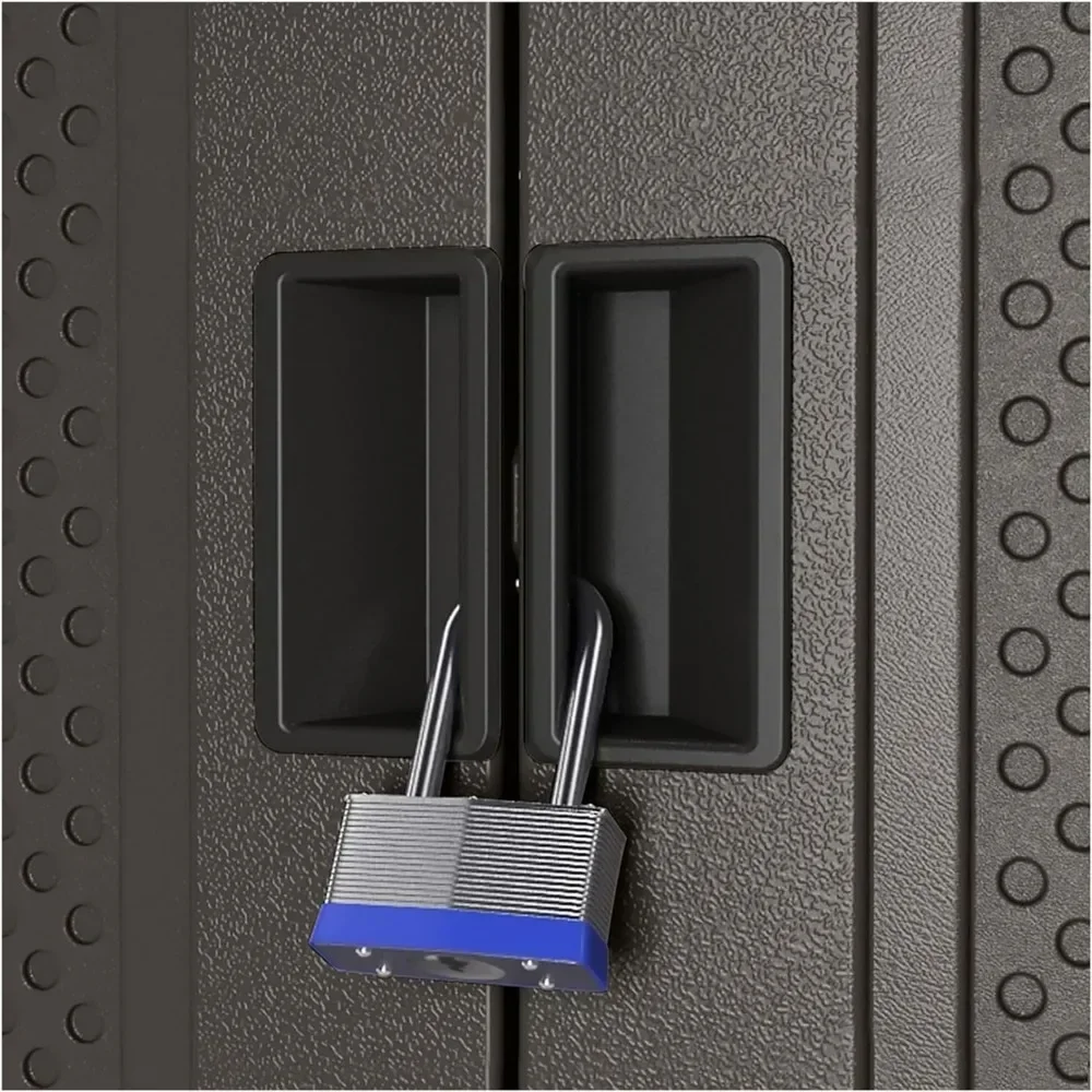 New2025-9 Cubic Ft. Heavy-Duty Resin Cabinet with 2 Shelves, Dark Grey