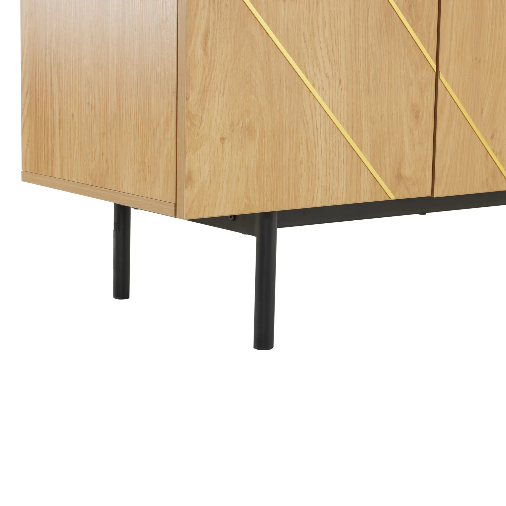 Sideboard für Wohnzimmer, Buffetschrank mit 4-türigem und Metallinlage – vielseitige Kommode, Sideboard, Beistellschrank – Detail 18