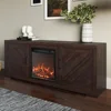 Modern Farmhouse 58" TV Stand with 18" Electric Fireplace & Media Entertainment Center TV up to 65" Infrared Fireplace Heater 3