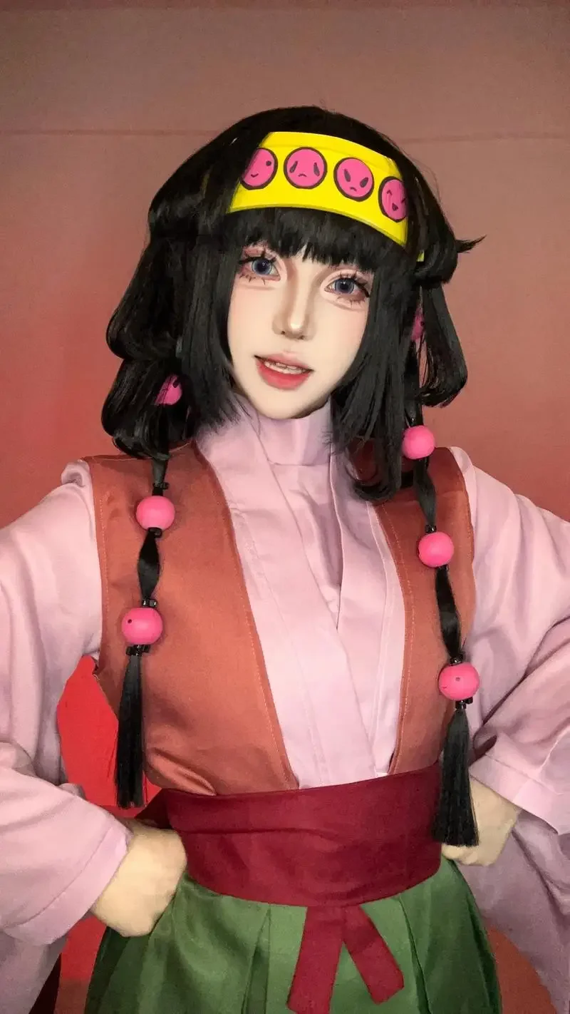 Hunter x Hunter: Alluka Zoldyck (Aruka Zorudikku) | Pink Dress Cosplay Costume Set 31 Hunter x Hunter Alluka Zoldyck Pink Dress Cosplay Costume for Women (Unofficial)