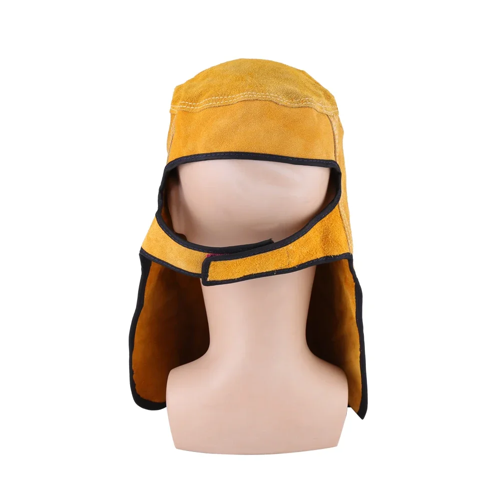 Nuova maschera per casco per saldatura traspirante resistente al calore con lente Maschera per saldatore Maschera per saldatura in pelle Occhiali Filtro Cappello protettivo маsku - immagine 4