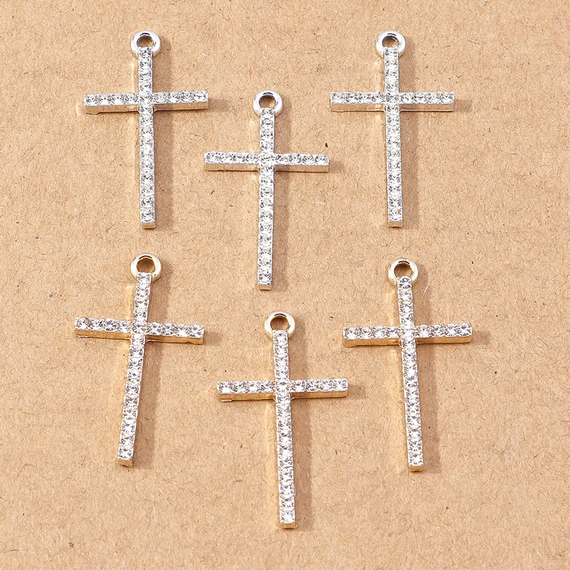 10 stücke Kristall Kreuz Charms Jesus religiösen Anhänger Charme für Schmuck Herstellung Ohrringe Halsketten Zubehör DIY Lieferungen – Detail 15