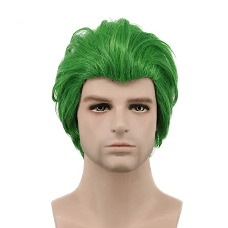 

Movie Joker Wig Fancy Carnival Green Short Hair Halloween Cosplay Arthur Fleck Outfit Joker Made Joker Mask with Wig