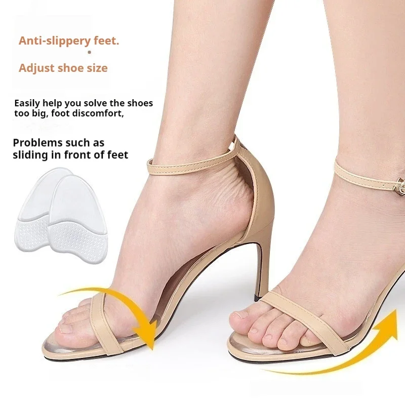 2pcs/4pcs 새로운 실리콘 하프 Insoles 여성 신발 패드 발 패드 발 뒤꿈치 풋 케어 제품 샌들 앞발 미끄럼 방지 쿠션