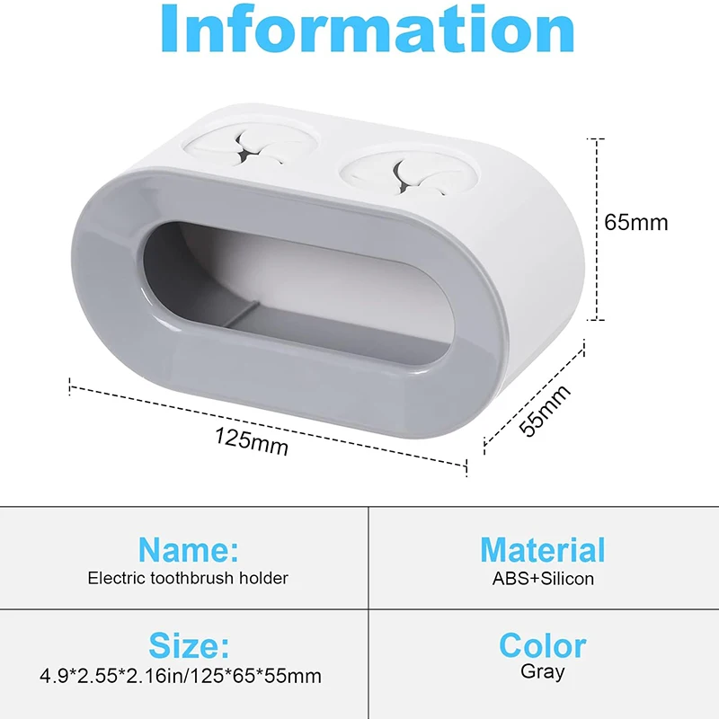 Double Hole Electric Toothbrush Holder Wall Mounted Toothbrush Rack Punch-free Storage Hanger Bathroom Accessories