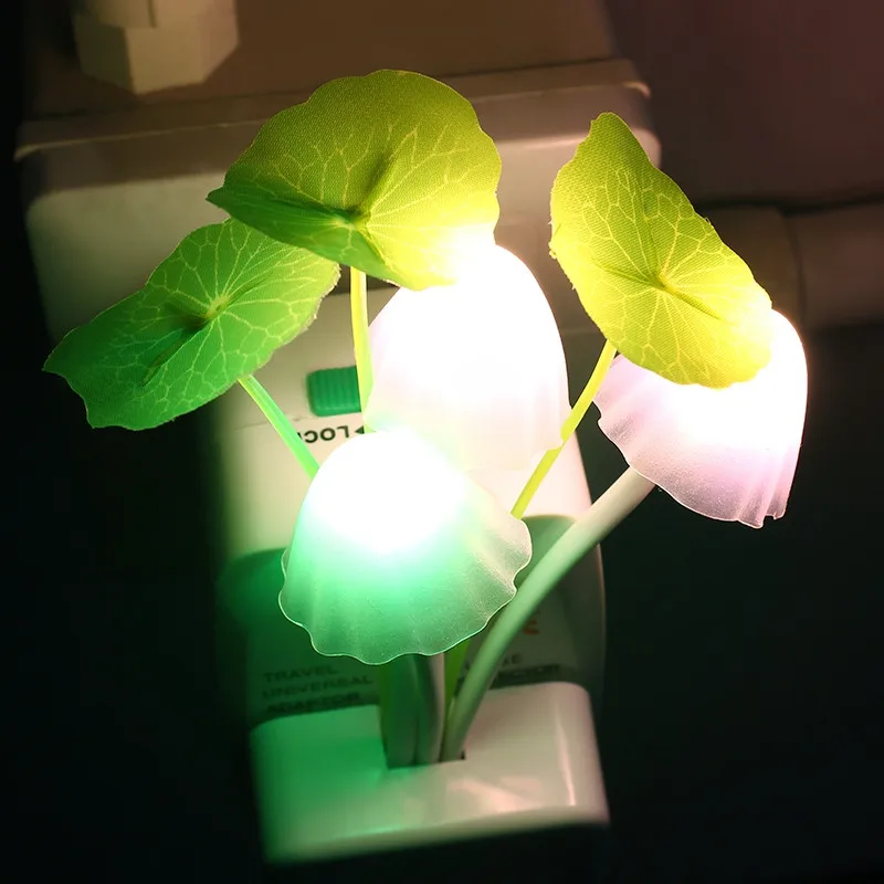 

LED Mushroom Night Lights US EU Plug Romantic Colorful Bulb Bedside LED Atomsphere Lamp Home Illumination Decoration Decor Gift
