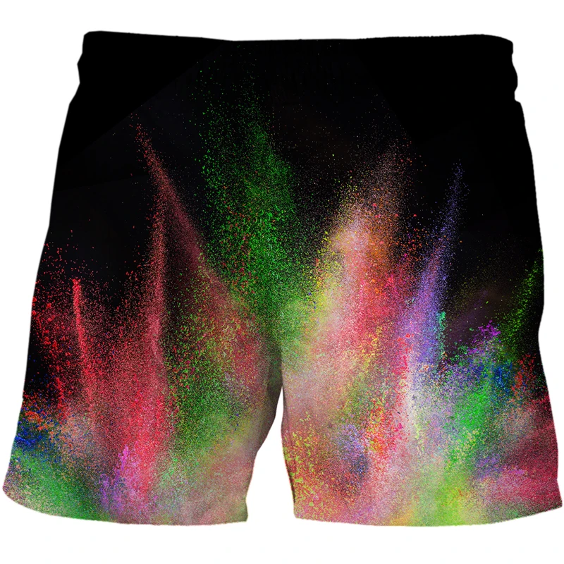 2022 Mens 3D printed beach shorts Speckled tie dye pattern loose shorts pants off white sports shorts high waist casual Swimsuit casual shorts
