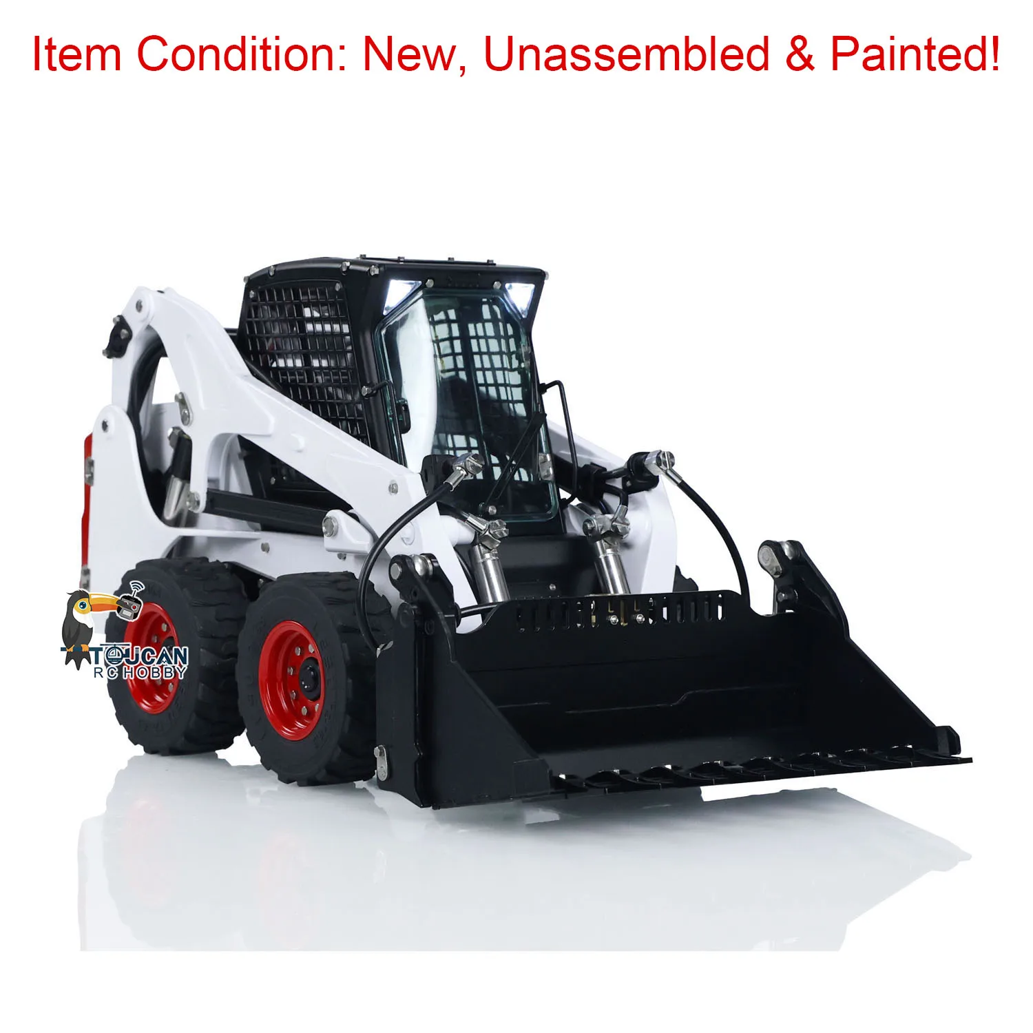 LESU LT5H 1/14 RC Hydraulic Loader Painted KIT Truck Wheeled Skid-Steer Metal Remote Control Car Model Toys Light Sound THZH1449 4