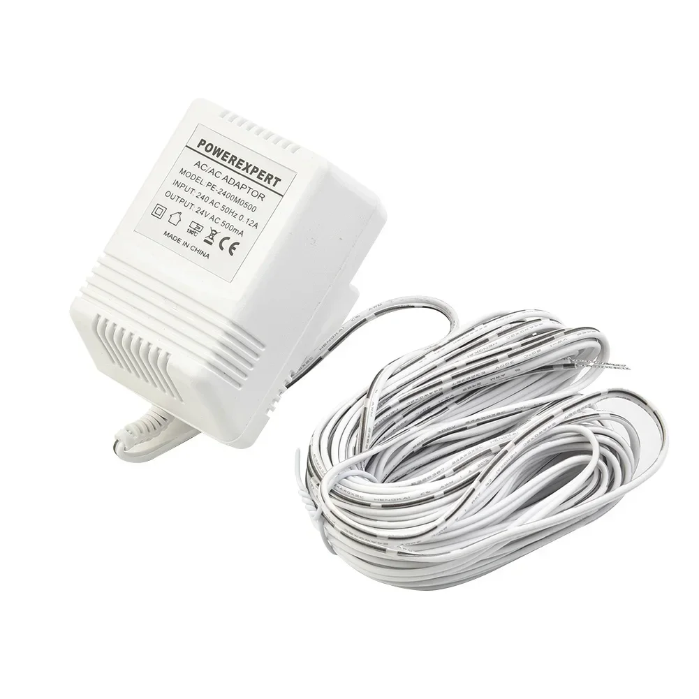 AC 24V 500mA Video Doorbell Adapter 8 Meter Cable Camera Power Supply Adapter Charger IP Intercom Ring Wireless Battery